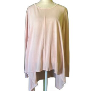 Fresh Produce Women's Pink Long Sleeve Top sharkbite hanky hem size Md/lg